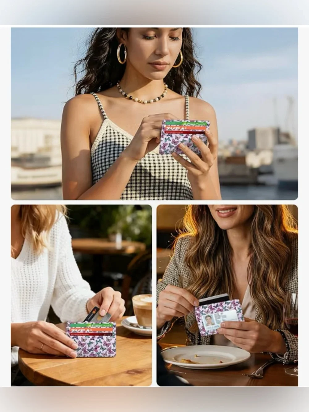 Slim Minimalist Front Pocket Wallet RFID Blocking Credit Card Holder
